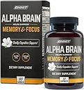ONNIT Alpha Brain Premium Nootropic Brain Supplement, 90 Count - Caffeine-Free Focus Capsules for Concentration, Brain Booster & Memory Support - Cat's Claw, Bacopa, Oat Straw