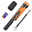 DR.ÖTEK Metal Detector Pinpointer IP68 Fully Waterproof Underwater Handheld Pin Pointer Wand, LCD Screen, Small Metal Detector for Adults, High Accuracy, 3 Alert Modes, for Gold, Relics - Orange