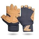 Kobo WTG-69 Weight Lifting Gym Gloves Hand Protector for Fitness Training with Wrist Support (Medium)