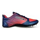 Prokick Turbo Running Spikes Shoes for Track and Field | Athletic Spikes Track & Field Shoes for Mens | TPU Sole with Mesh Upper | Removeable Spikes, Navy/Red - 10 UK