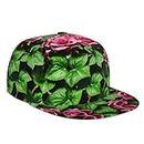 DRTGEDS Golf Course Flat Bill Hats for Men Snapback Hat Baseball Cap Fitted Hat Snap Backpack, Floral Rose Ivy With Leaves Spring, One size