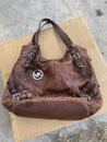Michael Kors Handbag Milo Shoulder bag Brown Distressed Suede Leather With Sack