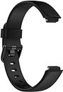 MASKED Silicone Adjustable Buckle Watch Band Compatible with Fitbit Inspire 3 smartband - BLACK
