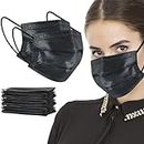 akgk 100Pcs Disposable Face Masks, Black Face Mask, 3 Ply Disposable Mask
