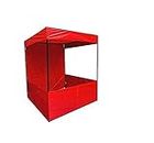 Deluxe 6x6x7 ft Promotional Canopy - 3-Side Open Foldable Tent for Advertisement Stall Promotion Activities (Red)