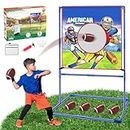 VATOS Football Toss Target Games with 4 Inflatable Footballs - Indoor Outdoor Backyard Throwing Sport Toy for Kids, Football Passing Targets Party Game for Boys Girls and Family Fun Play