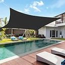 Sun Shade Canopy Outdoor - Swimming Pool Garden Sunshade, 95% ?? Block Sun Awning Sunshine Protection Rectangle Shade Canopy Sunshine Block for Patio, Lawns & Outdoor Facility (Black, 78x78in)