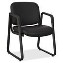 Lorell Black Leather Guest Chair - Leather Black Seat, Plywood - Leather Black
