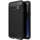 Amazon Brand - Solimo Carbon Fiber Texture Shockproof Back Case Cover for Samsung Galaxy S8 - Midnight Black