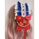 Cosplay Lolita Wide Lace Headband Bow Ruffles Hair Band Faux Pearl Chain Cross Japanese Girl Maid