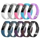 AIUNIT Compatible Fitbit Alta and Alta HR Band, Replacement for Fitbit Alta Newest Accessory Wristband Large w/Metal Clasp for Fitbit Alta/Fitbit Alta HR/Fitbit Ace 10Pack Women Men Boys Girls Laser