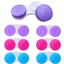 6 Packs Contact Lens Cases, Contact Lenses Holder Box with Left/Right Caps for Home Travel Outdoor