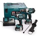 Makita DLX2145TJ 18V Li-ion LXT 2 Piece Combo Kit comprising DHP458Z and DTD152Z Complete with 2 x 5.0 Ah Li-ion Batteries and Charger Supplied in a Makpac Case