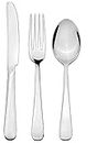Dishita Creations Stainless Steel Dinner Cutlery Set- (Impress14,Gauge) | 2Fork | 2Spoon| 2 Butter Knife (Set of 6 Pcs) Size of Knife 20Cm & Fork 18Cm & Spoon 18Cm.