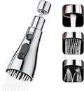 DONDA Kitchen Tap Spray Head Movable Faucet Aerator, Infinity 3 Mode Faucet Dual Flow Aerator, Kitchen Sink Faucet Water Faucet Sprayer and 360° Rotatable Swivel Head (Pack of 1)