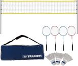 Four-player Competitive-level Badminton Set with Steel Construction