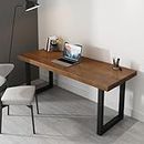 FAANAS Industrieller Schreibtisch für das Heimbüro, Schreibtisch-Arbeitsplatz für das Arbeitszimmer Einfacher moderner PC-Tisch für das Heimbüro(39" W x 29.5" H x 20" D, Brown)