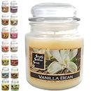 SIMPLY SUBLIME SCENTS - Luxury Scented Candle - Exceptional Fragrance Oil - Medium Glass Jar, Up to 76 Hours - Clever Wax Formula For a Long, Clean and Even Burn - Vanilla Bean - Cotton Wick