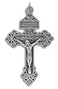 Religious Gifts Silver Tone Pardon Cross Crucifix Pectoral Pendant for Men Women, 2 1/4 Inch