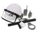Policeman Pretend Role Play Walkie-talkie Helmet Set Kids Dress Up Toy Props