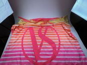 Victoria's Secret Ombre Pink Stripes VS Logo Roll Up Beach BLANKET 49 x 56
