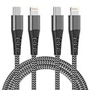 Cable iPhone USB C 1M 2Pack[Certificado Apple MFi], Cable USB C a Lightning Cable iPhone Carga Rápida Nylon Cable Lightning USB C Cable Cargador iPhone Cable para Apple iPhone 14 Pro Max/13/12/11/XS/8