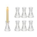 Glasseam Bougeoirs Set of 6, Clear Glass Candlesks Holder, Vintage Taper Candle Holder for Dinning Table, Small Crystal Candle Holders for Living Room Christmas Dinner Tables Home Decor