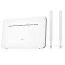 Unlocked B535-333 CAT7 400mbps 4G+ /LTE Router (White), 1 x RJ11 Tel Port. Incl 2 x External Antennas. Works with any Mobile Network Sim Worldwide (Renewed)
