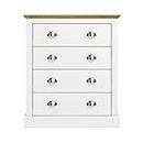 Galano Sufy 4 Drawer Chest - Wide Drawer Chest with Storage for Bedroom - Chest of Drawers for Clothes - Organizers and Storage Cabinet for Hallway - Entryway or Living Room - White
