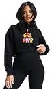 BE SAVAGE Women's Girl Power Crop Hoodie Suitable for Summer & Winter (S, Black)