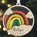 Baby's First Christmas Ornament 2023 - Babys First Christmas Ornament 2023 Boy, Babys First Christmas Ornament 2023 Girl - Babies First Christmas Ornament - Wood and Acrylic Baby Christmas Ornament