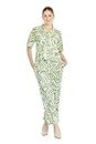 SCKIRASA Women's Rayon Cotton Printed Lounge wear Shirt & Pant Co-Ord Set for Women Tea Green