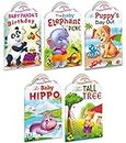Sawan Set of 5 story books Baby Animals Series (Baby Panda,Baby Elephant, Puppys day out , Baby Hippo & Tall Tree)