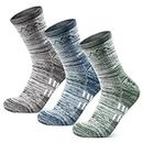 innotree 3 Pack Merino Wool Hiking Socks for Men & Women, Micro Crew Cushioned Moisture Wicking Trekking Socks