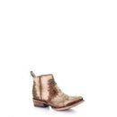 Corral Ladies Embroidery & Stud Round Toe Beige Ankle Boot C3728