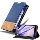 cadorabo Book Case works with Nokia Lumia 650 in DARK BLUE BROWN - with Magnetic Closure, Stand Function and Card Slot - Wallet Etui Cover Pouch PU Leather Flip