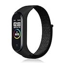 Aston Andia Nylon Watch Strap 14mm Width Compatible For Xiaomi MI Band 5 4 3, Replacement Sport Wristband Bracelet Universal, Fitness Band,Health Tracker,Watch Accessories (Black, 250mm Length)