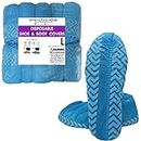 Innovative Haus Premium Thick Disposable Boot & Shoe Covers | Durable, Non-Slip, Treads, Water Resistant, Non-Toxic, 100% Latex Free | Stronger than Competitor-40 grams |100-Pack Blue| (Large)