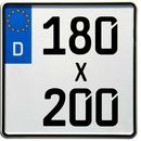 1 Motorrad Kennzeichen | 180 x 200 mm | Motorradkennzeichen | inkl. Versandk.