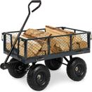 Heavy-Duty Steel Utility Garden Wagon cart,Max Capacity 400LBS,Black