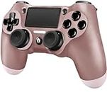 Donop Wireless Controller for PS4, Compatible with PS4/PS4 Slim/PS4 Pro with 6-Axis Motion Sensor and Dual Vibration (New Model) (Rose Gold)