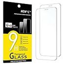 NEW'C Lot de 2, Verre Trempé pour iPhone 12, 12 Pro (6.1), Film Protection écran -sans Bulles d'air -Ultra Résistant (0,33mm HD Ultra Transparent) Dureté 9H Glass