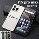 i15 Pro Max Android Smartphone Global 7.3" Unlocked Cell Phones 16GB+1TB