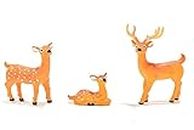 Krisah Resin Miniature Doll HouseAccessories/Garden Decoration Deer Family Miniature Items (Deer Family Pack of 3 pcs), Multicolour