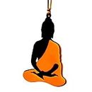 U & U UNIQUE UTILITIES Acrylic Buddha Car Hanging Logo Accessory 3 Inch Orange, 1 Piece