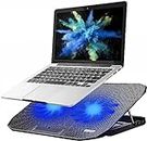 UNIGEN Laptop Cooling Gaming Pad with Adjustable Height 2 Cooling Quiet Fans 5.1 Inches Fan 2 USB Ports Suitable for 12"-15.6" Laptops & Tablets