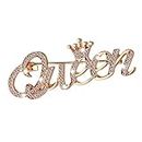 Yolev Queen Crown Brooch Pins for Women Girls Party Fashion Bling Luxury Fashion Rhinestone Crystal Lapel Pin Sweater Shawl Clip Accessories For Dress Clothing (gold)