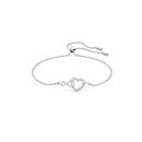 Swarovski Infinity Bracelet, Infinity and Heart Shape, White Crystals in a Rhodium Plated Setting