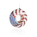 Backyard Expressions Hanging Glass Bird Feeder - Patriotic - Red, White & Blue