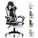 SUKIDA Gamers Choice Gaming Chair - Gaming Chairs for Adults 300lbs, Ergonomic Gamer Gamingchair with Footrest Cool Pc Computer Comfy Leather Swivel Recliner Adjustable Backrest Massage Lumbar, Black